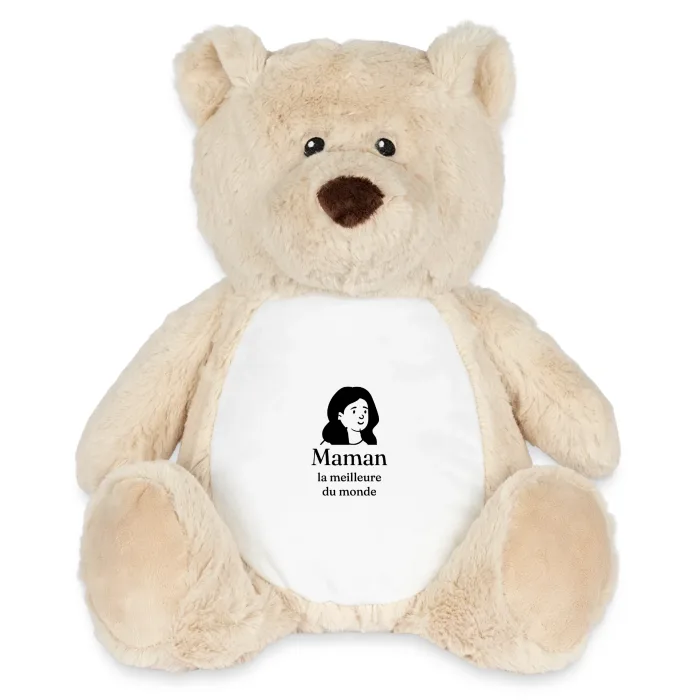 Peluche ourson personnalisée au prénom, cadeau pour la fête des mères