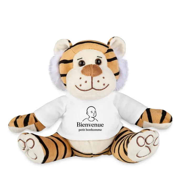 Peluche tigre personnalisée au prénom, cadeau de naissance