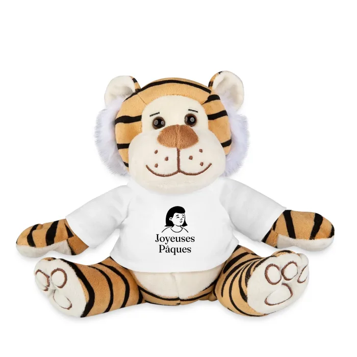 Peluche tigre personnalisée au prénom, cadeau pour Pâques