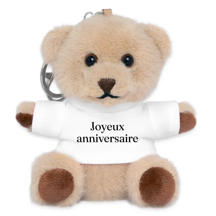 Porte-clés ourson personnalisé au prénom, cadeau d’anniversaire