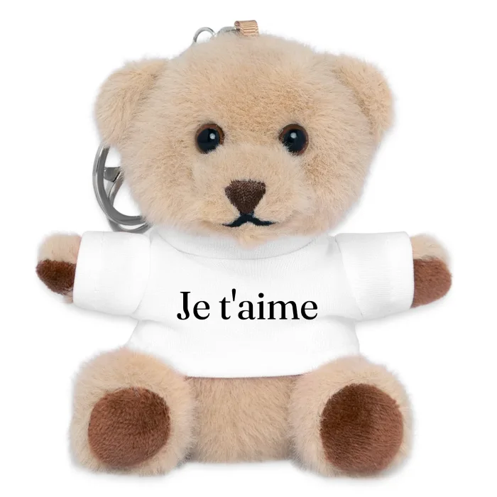 Porte-clés ourson personnalisé au prénom, cadeau pour la Saint-Valentin