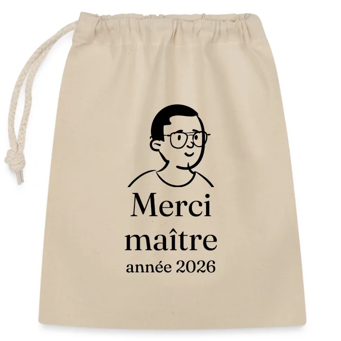 Sac cadeau personnalisé au prénom, cadeau pour le maître