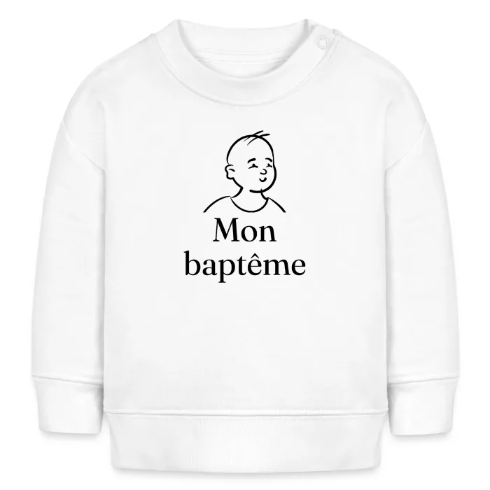 Sweat bébé personnalisé au prénom, cadeau de baptême