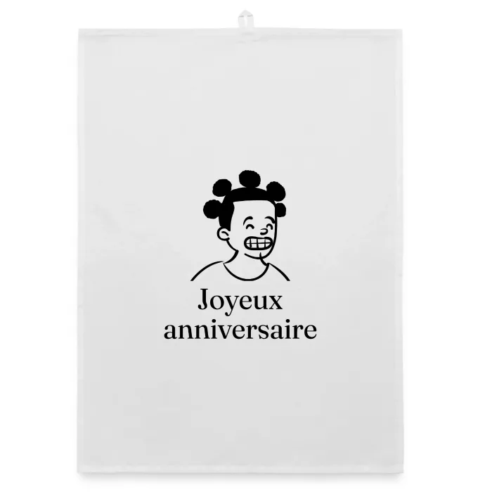 Torchon personnalisé au prénom, cadeau d’anniversaire