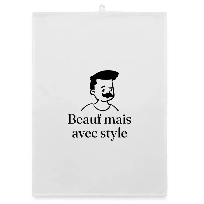 Torchon personnalisé au prénom, cadeau beauf