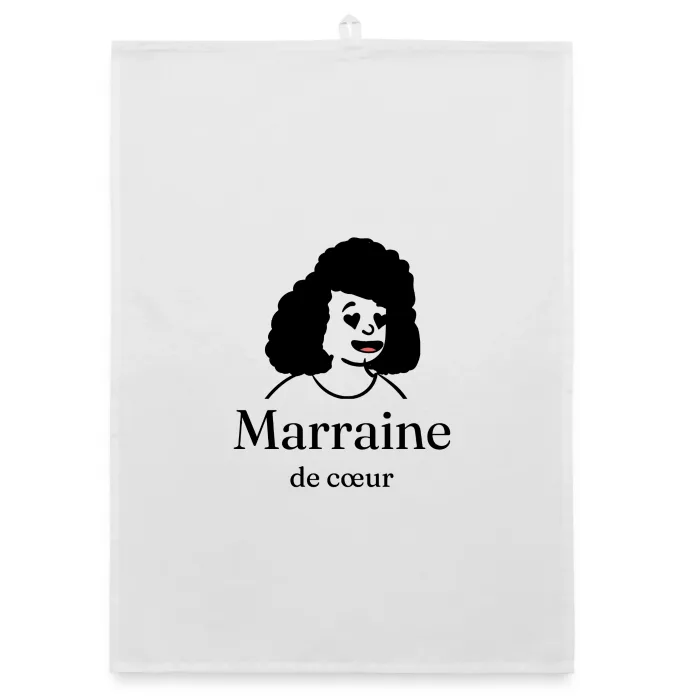 Torchon personnalisé au prénom, cadeau pour sa marraine