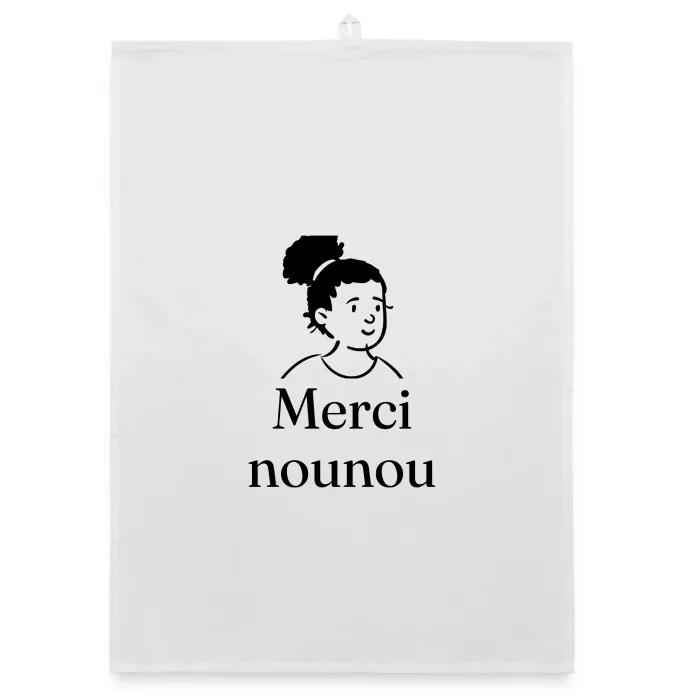 Torchon personnalisé au prénom, cadeau pour la nounou