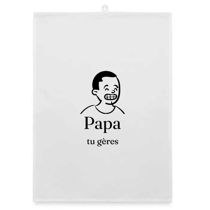 Torchon personnalisé au prénom, cadeau pour papa