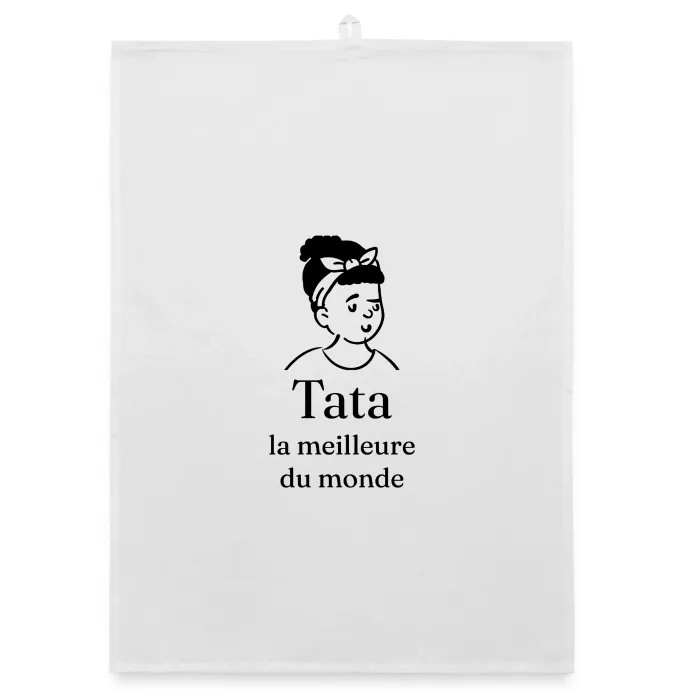 Torchon personnalisé au prénom, cadeau pour tata