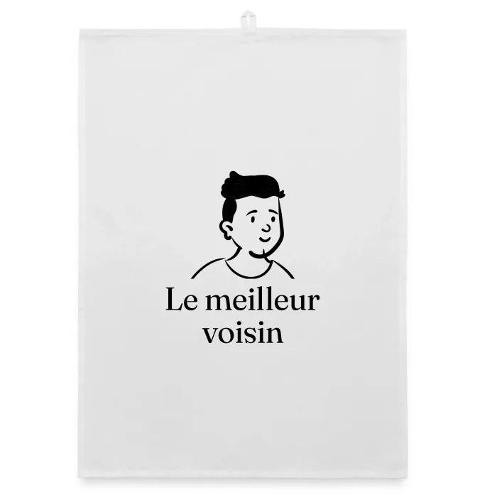 Torchon personnalisé au prénom, cadeau pour un voisin