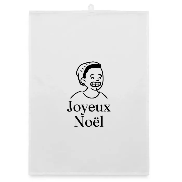 Torchon personnalisé au prénom, cadeau pour Noël