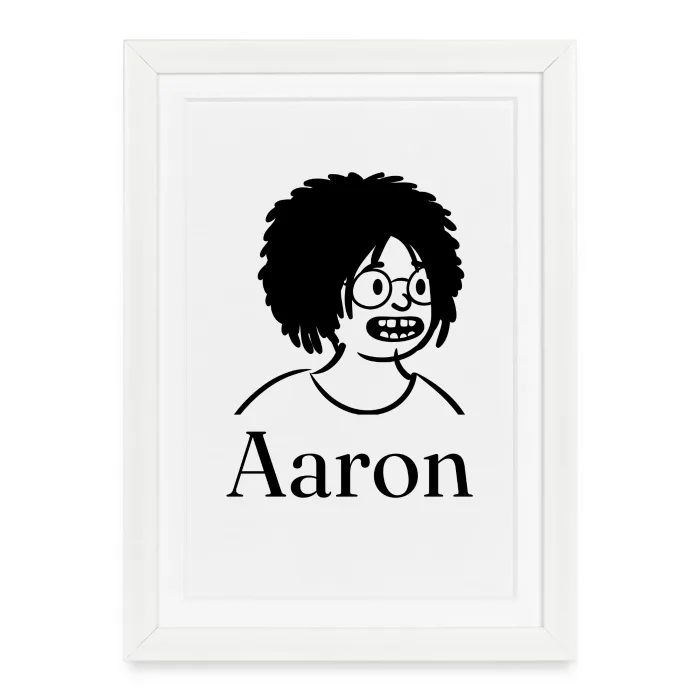 Affiche encadrée personnalisée au prénom Aaron
