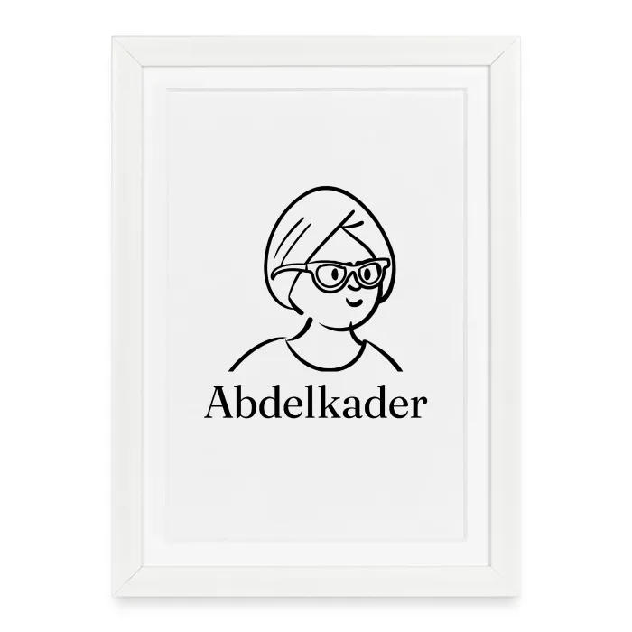 Affiche encadrée personnalisée au prénom Abdelkader