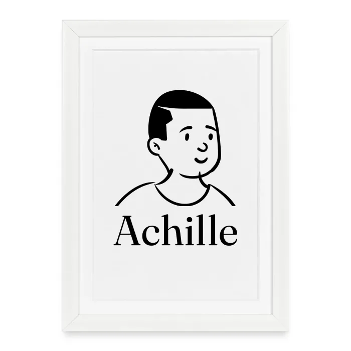Affiche encadrée personnalisée au prénom Achille