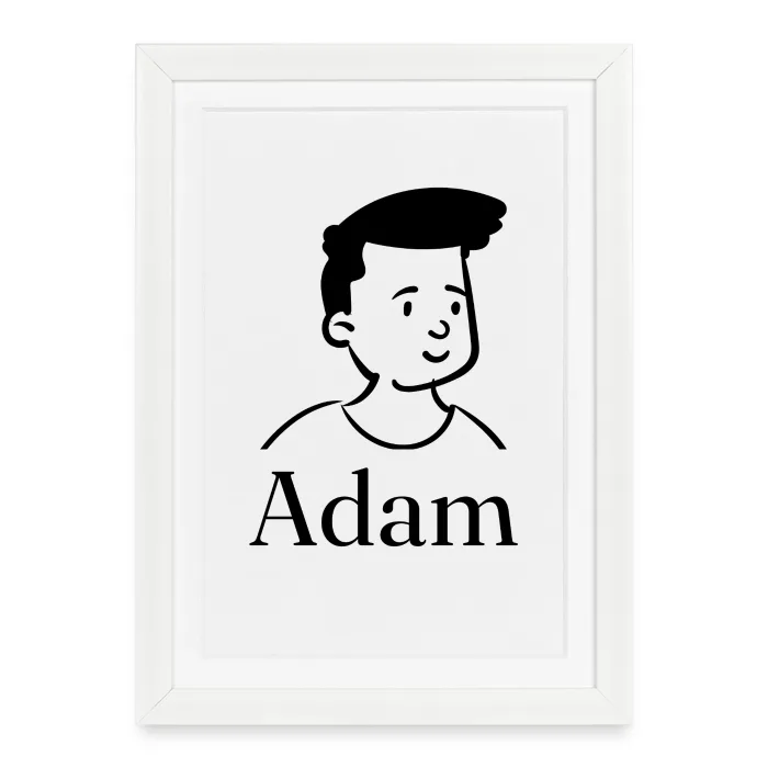 Affiche encadrée personnalisée au prénom Adam