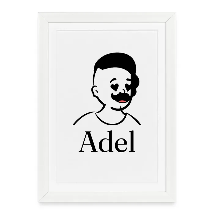 Affiche encadrée personnalisée au prénom Adel
