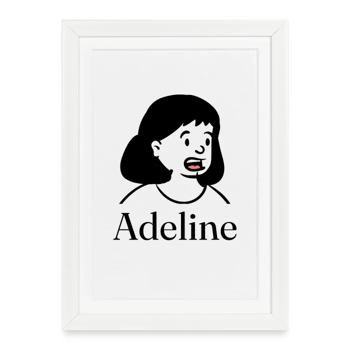 Affiche encadrée personnalisée au prénom Adeline