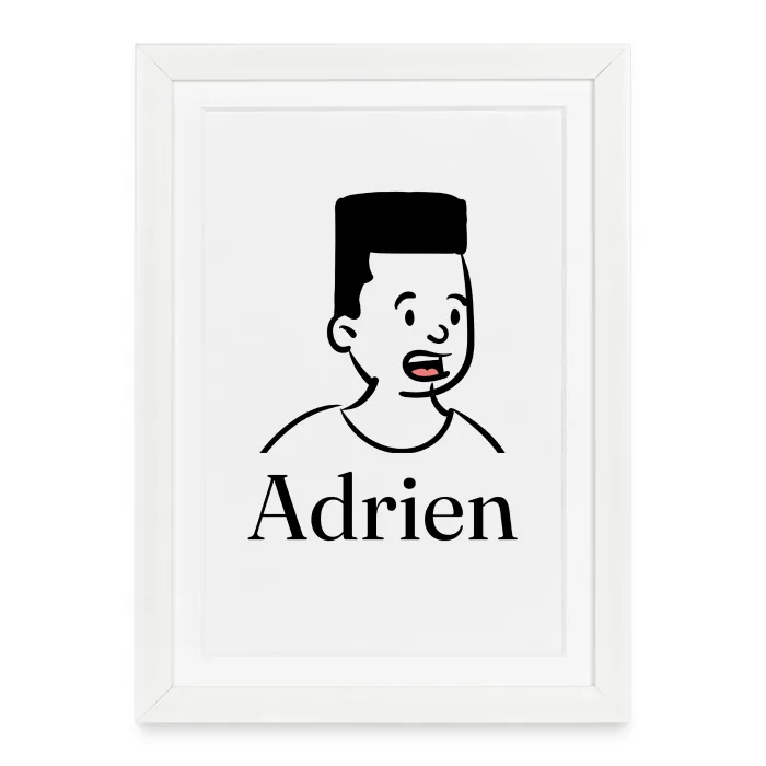 Affiche encadrée personnalisée au prénom Adrien