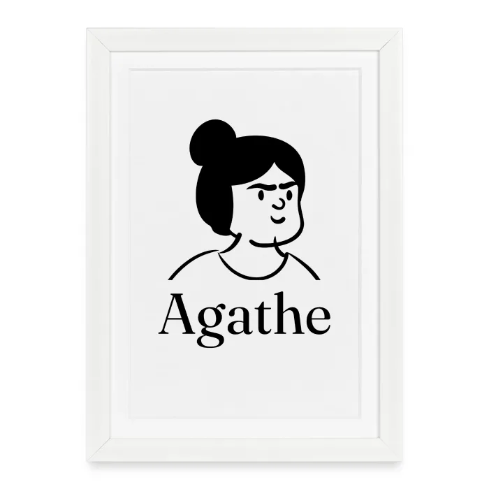 Affiche encadrée personnalisée au prénom Agathe