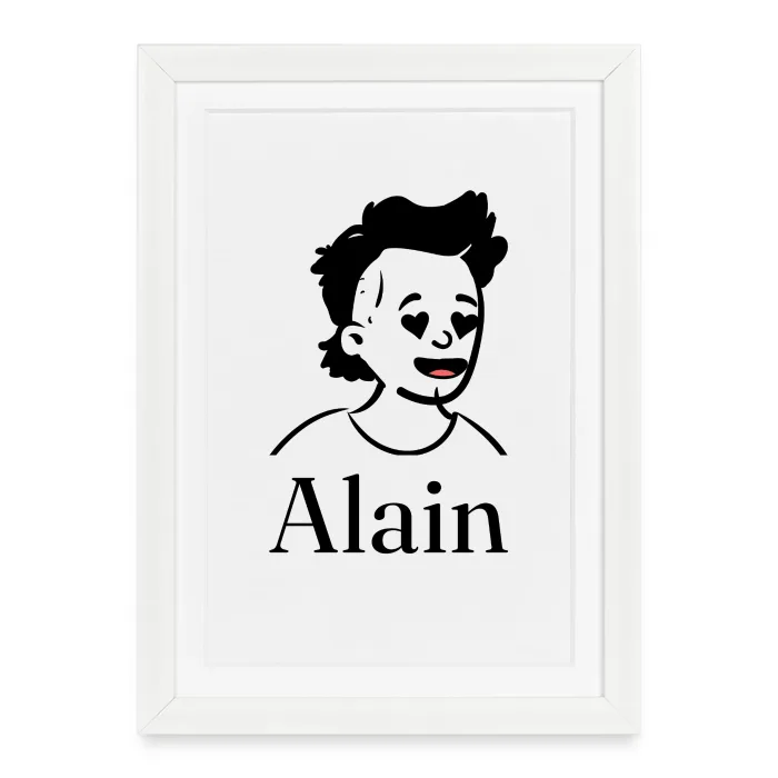 Affiche encadrée personnalisée au prénom Alain