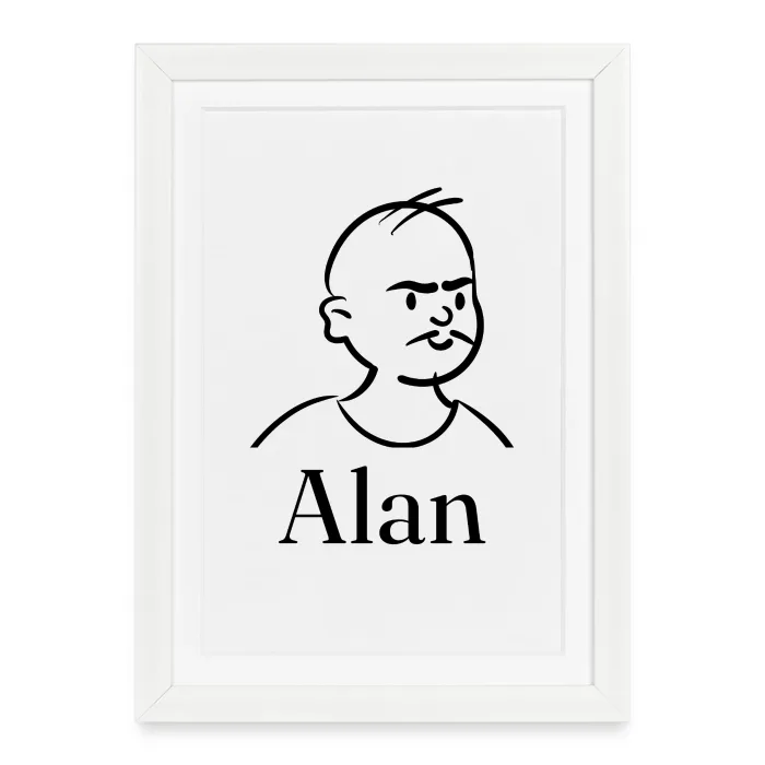Affiche encadrée personnalisée au prénom Alan