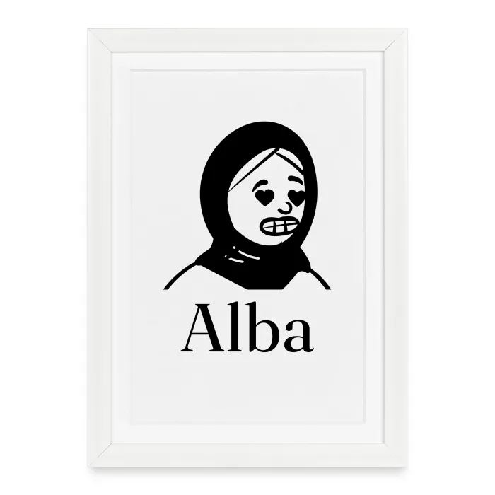 Affiche encadrée personnalisée au prénom Alba