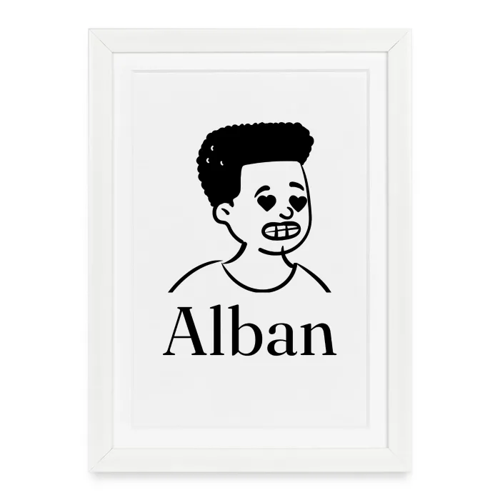 Affiche encadrée personnalisée au prénom Alban