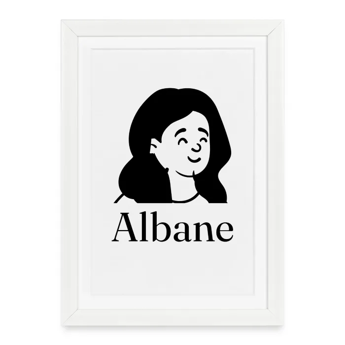 Affiche encadrée personnalisée au prénom Albane