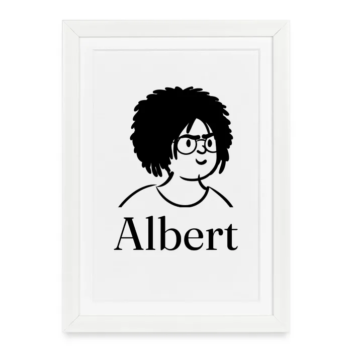 Affiche encadrée personnalisée au prénom Albert