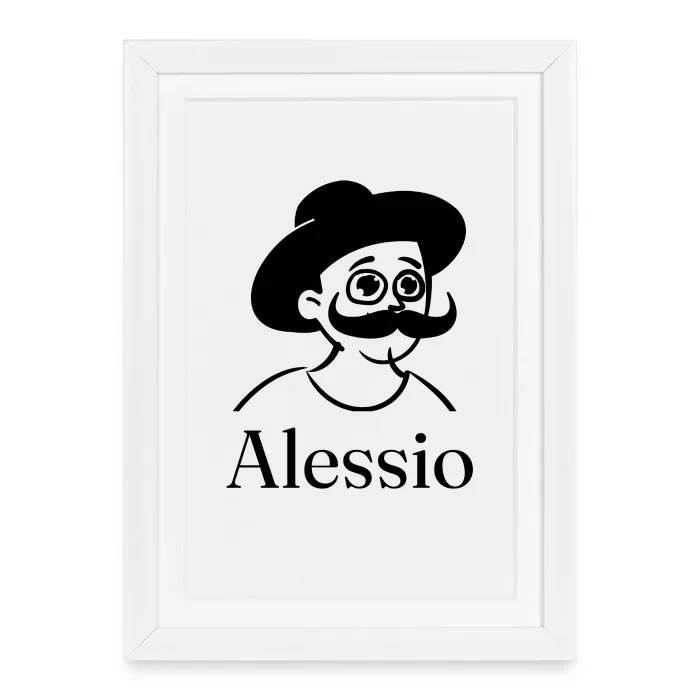 Affiche encadrée personnalisée au prénom Alessio