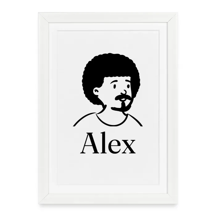 Affiche encadrée personnalisée au prénom Alex