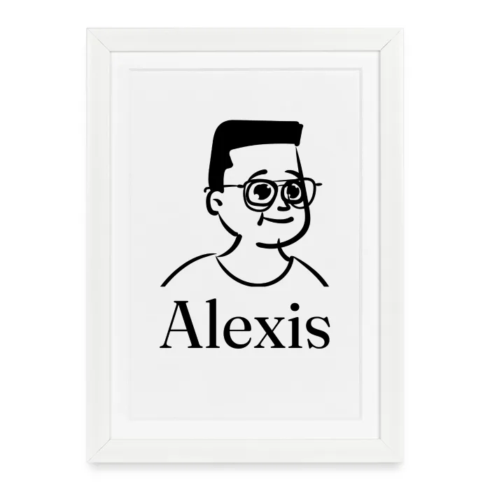 Affiche encadrée personnalisée au prénom Alexis