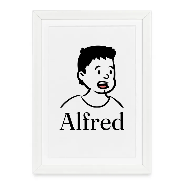 Affiche encadrée personnalisée au prénom Alfred