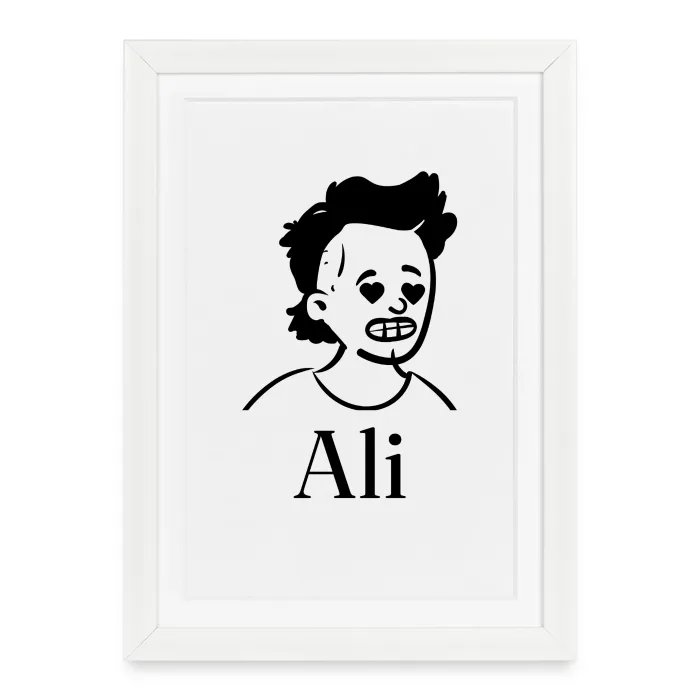 Affiche encadrée personnalisée au prénom Ali