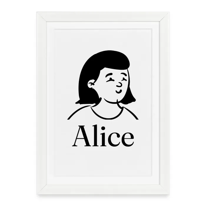 Affiche encadrée personnalisée au prénom Alice
