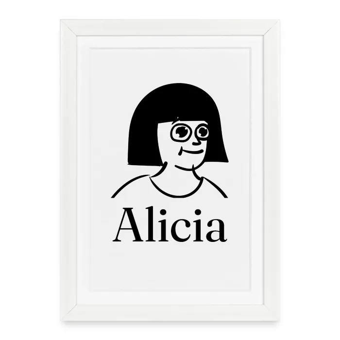 Affiche encadrée personnalisée au prénom Alicia