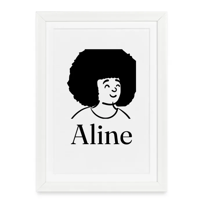 Affiche encadrée personnalisée au prénom Aline