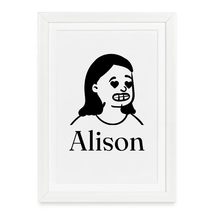 Affiche encadrée personnalisée au prénom Alison
