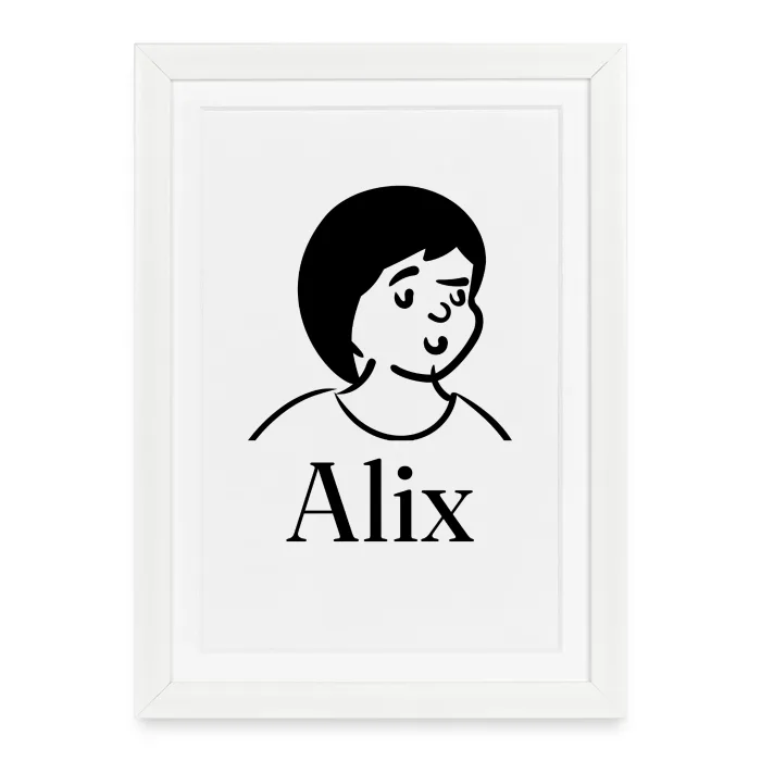 Affiche encadrée personnalisée au prénom Alix