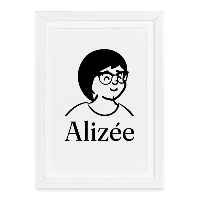 Affiche encadrée personnalisée au prénom Alizée