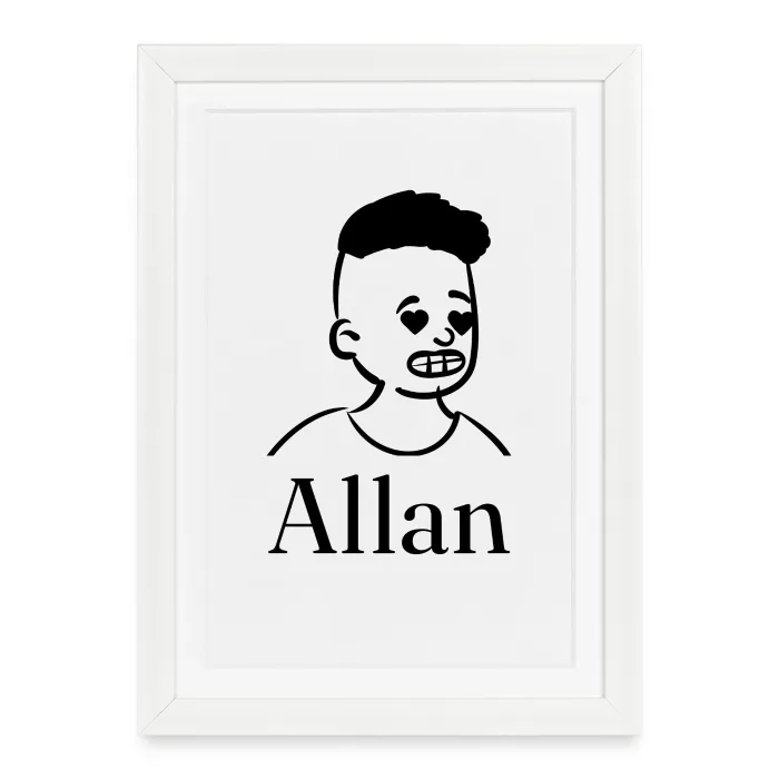 Affiche encadrée personnalisée au prénom Allan