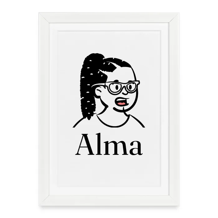 Affiche encadrée personnalisée au prénom Alma