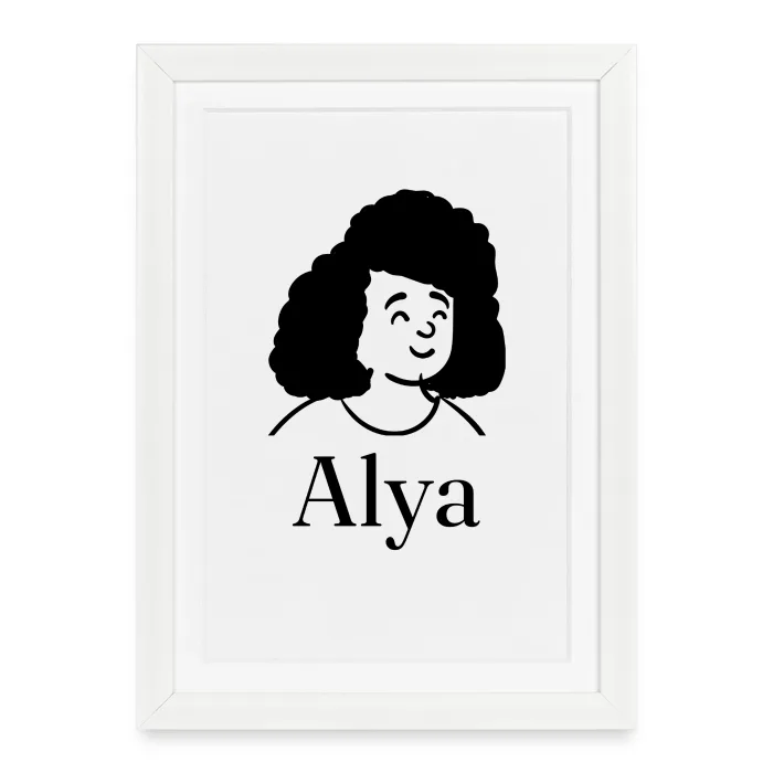 Affiche encadrée personnalisée au prénom Alya