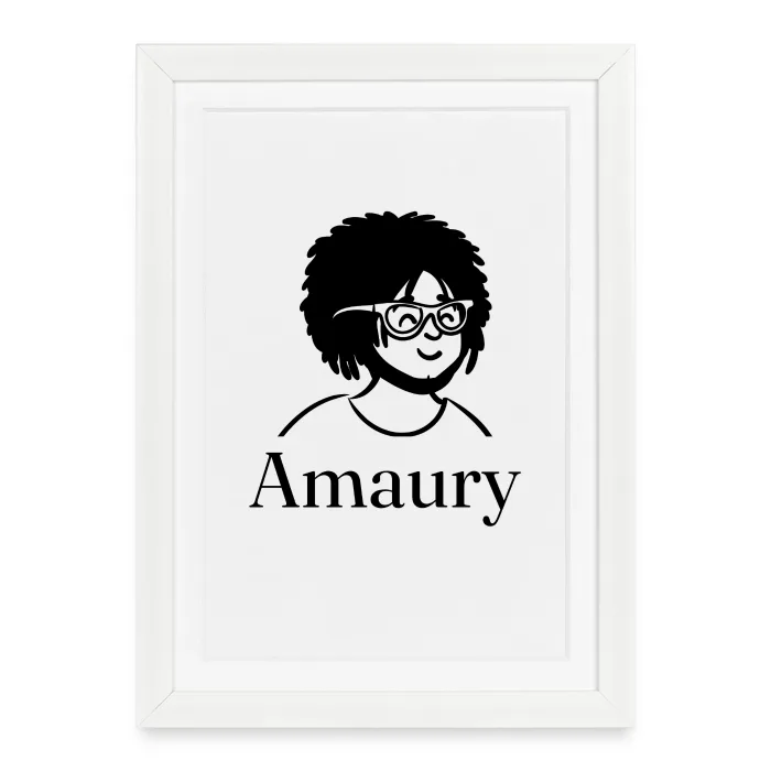 Affiche encadrée personnalisée au prénom Amaury