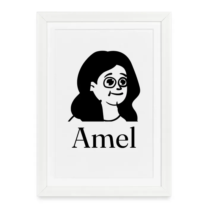 Affiche encadrée personnalisée au prénom Amel