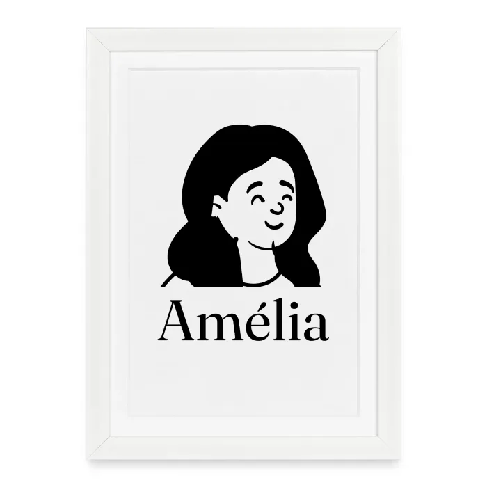 Affiche encadrée personnalisée au prénom Amélia