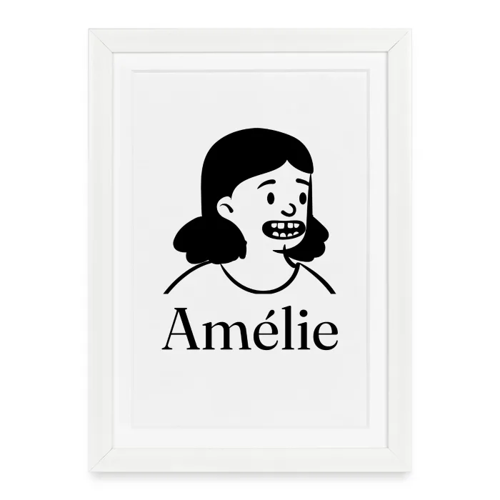 Affiche encadrée personnalisée au prénom Amélie