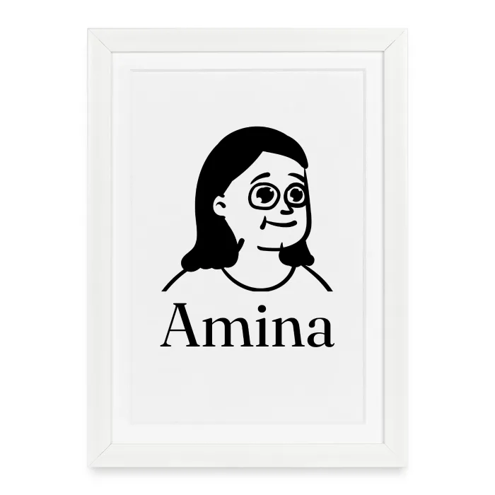 Affiche encadrée personnalisée au prénom Amina