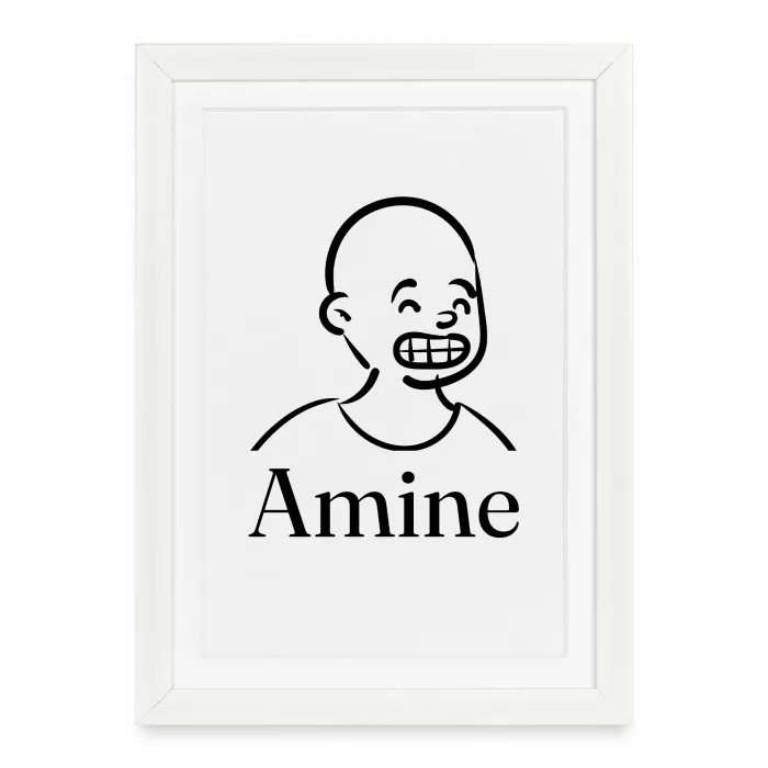 Affiche encadrée personnalisée au prénom Amine