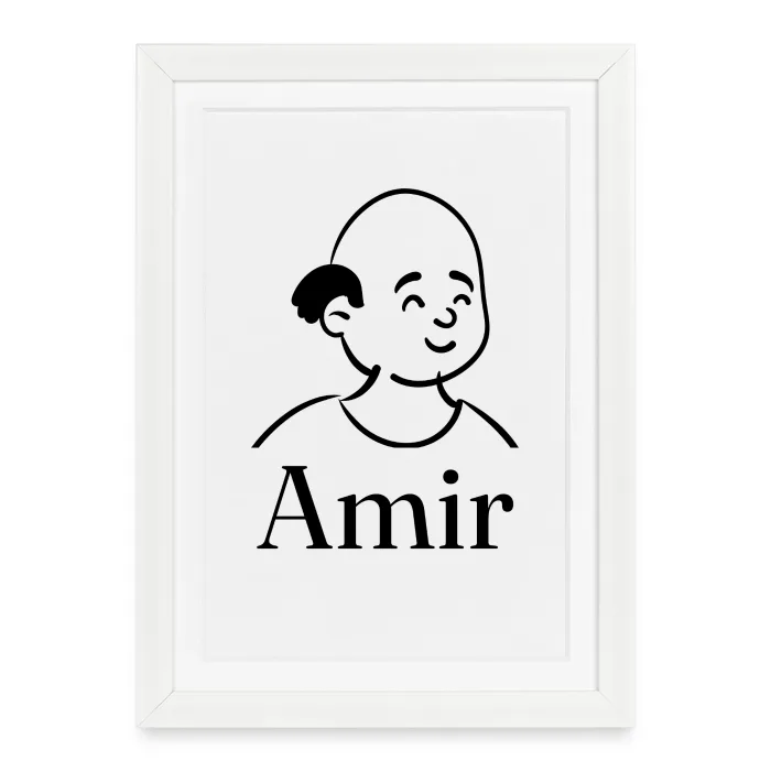 Affiche encadrée personnalisée au prénom Amir